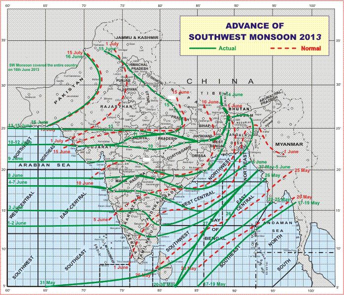 Monsoon Chart 16 June 2013